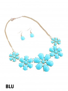FLORAL STATEMENT NECKLACE AND EARRING SET